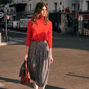 Sézane Elie Midi Skirt Leopard FR36